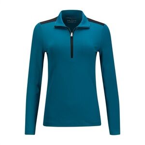 New with Tags beautiful peacock color pull over quarter zip size large